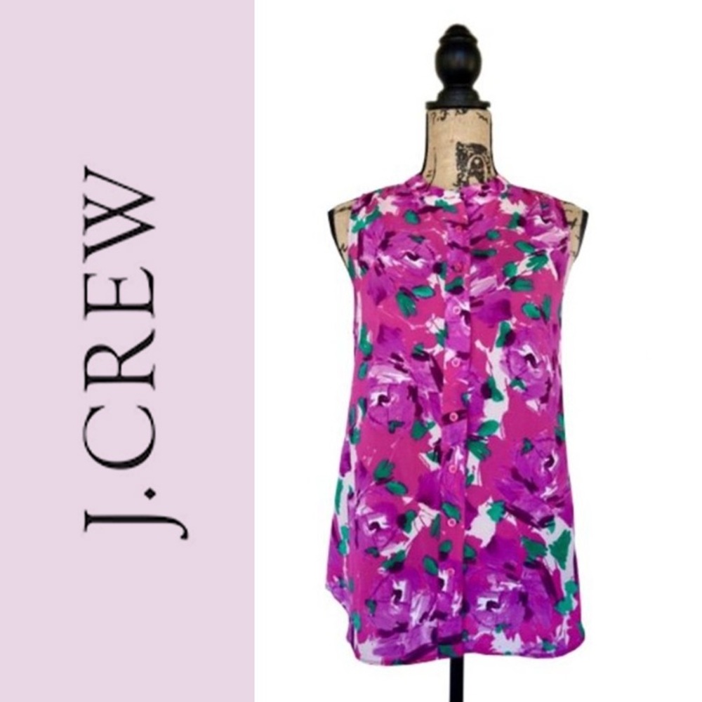 J.Crew Factory Floral Sleeveless Top Pink Size 2